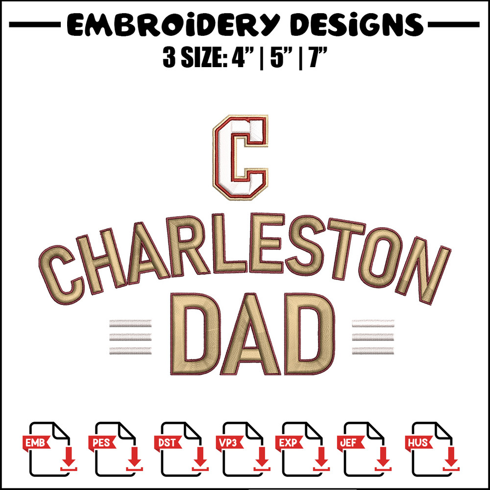 College of Charleston logo embroidery design, NCAA embroidery, Sport embroidery, logo sport embroidery,Embroidery design.jpg