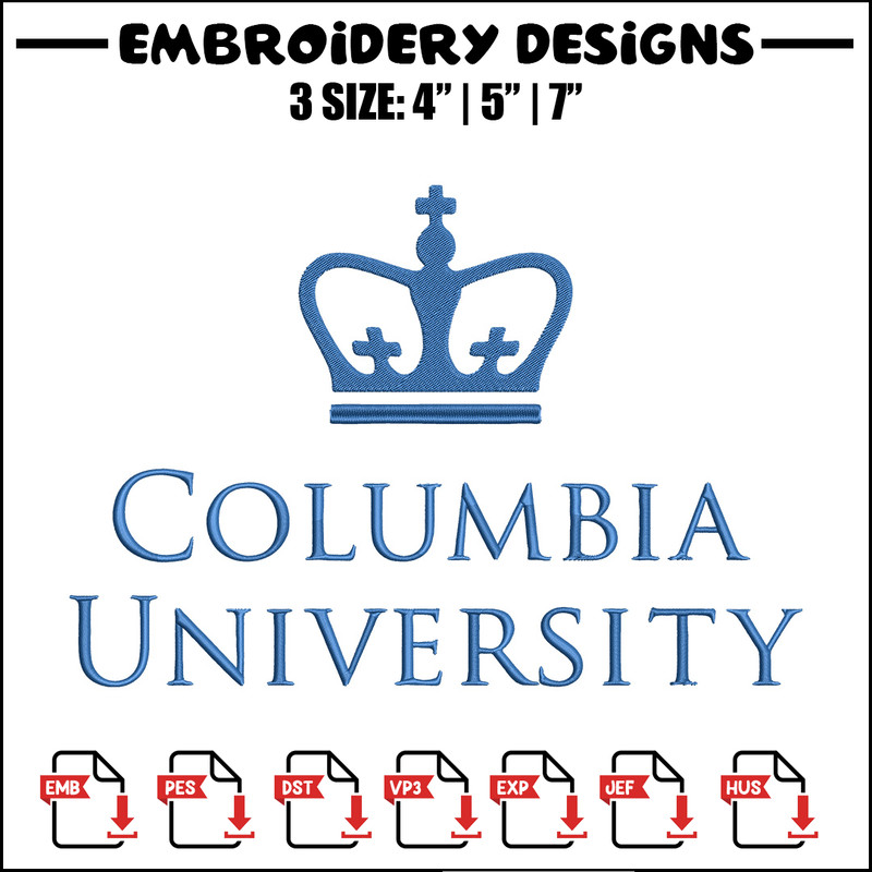 Columbia University logo embroidery design, Sport embroidery, logo sport embroidery, Embroidery design,NCAA embroidery..jpg