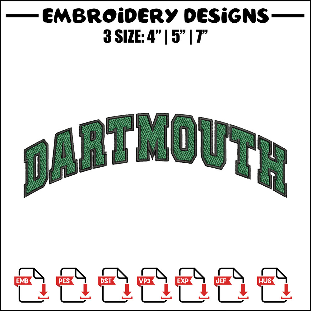 Dartmouth logo embroidery design, Baseball embroidery, Sport embroidery, logo sport embroidery, Embroidery design.jpg