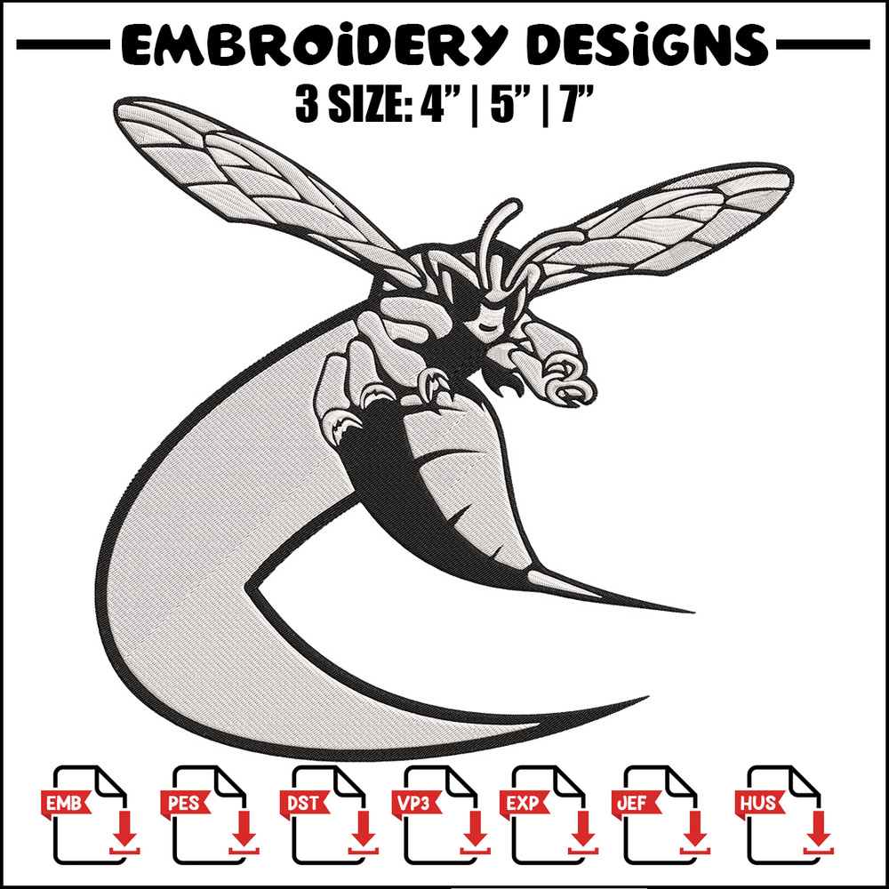 Delaware State Hornets embroidery design, NCAA embroidery,Sport embroidery, Logo sport embroidery, Embroidery design.jpg