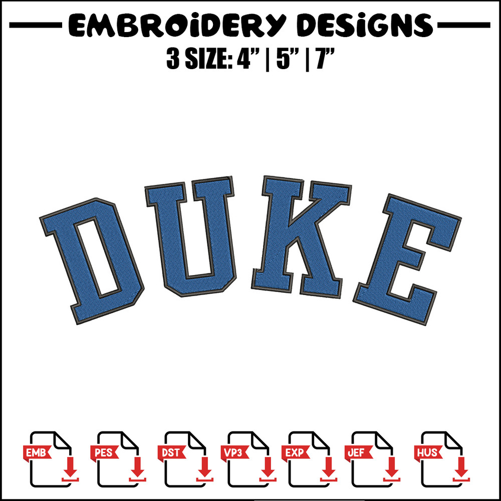 Duke University logo embroidery design, Sport embroidery, logo sport embroidery, Embroidery design, NCAA embroidery.jpg