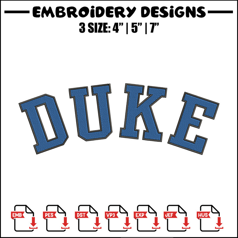 Duke University logo embroidery design, Sport embroidery, logo sport embroidery, Embroidery design, NCAA embroidery.jpg