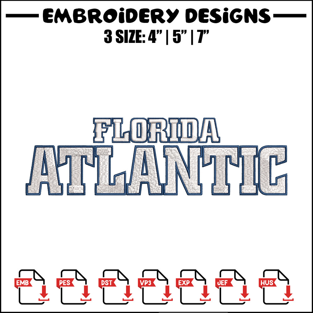 Florida Atlantic logo embroidery design, NCAA embroidery, Sport embroidery, logo sport embroidery, Embroidery design (2).jpg