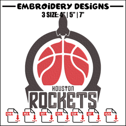 Houston Rockets logo embroidery design, NBA embroidery, Sport embroidery, Embroidery design,Logo sport embroidery.