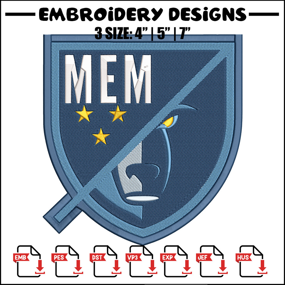 Memphis Grizzlies design embroidery design, NBA embroidery, Sport embroidery, Embroidery design, Logo sport embroidery.jpg