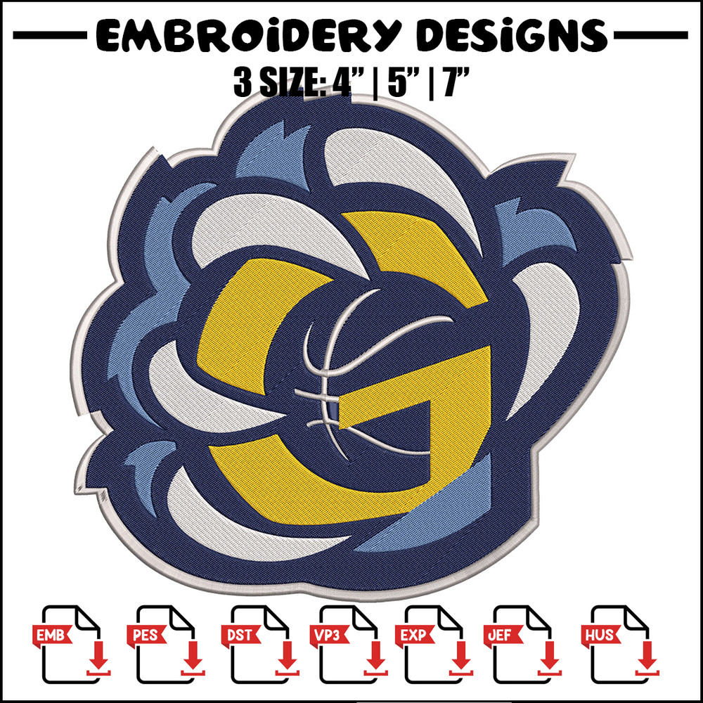 Memphis Grizzlies design embroidery design, NBA embroidery, Sport embroidery, Embroidery design,Logo sport embroidery.jpg