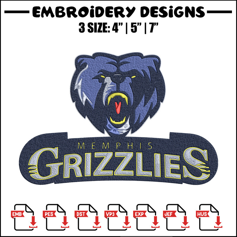 Memphis Grizzlies logo embroidery design, NBA embroidery, Sport embroidery,Embroidery design, Logo sport embroidery..jpg