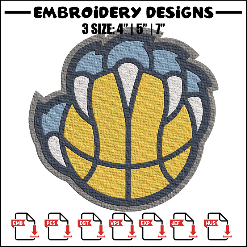 Memphis Grizzlies logo embroidery design, NBA embroidery, Sport embroidery,Embroidery design,Logo sport embroidery..jpg