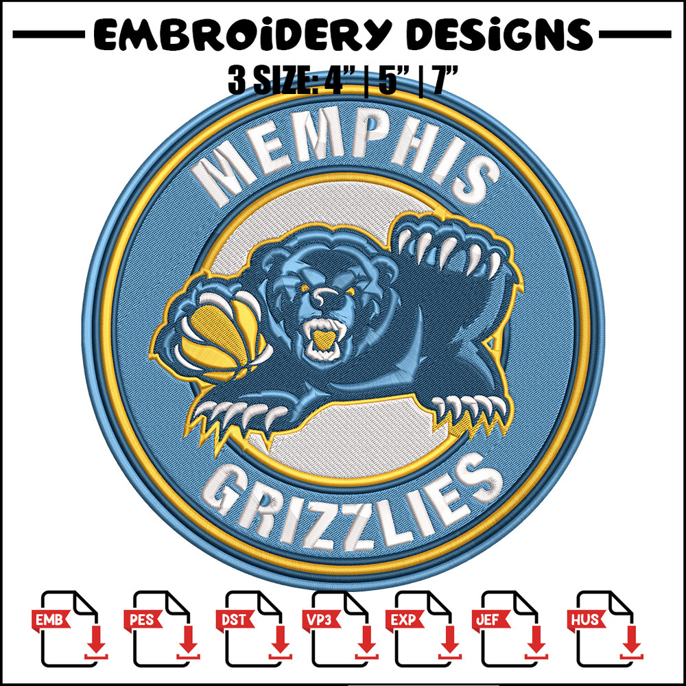 Memphis Grizzlies logo embroidery design,NBA embroidery,Sport embroidery,Embroidery design, Logo sport embroidery..jpg
