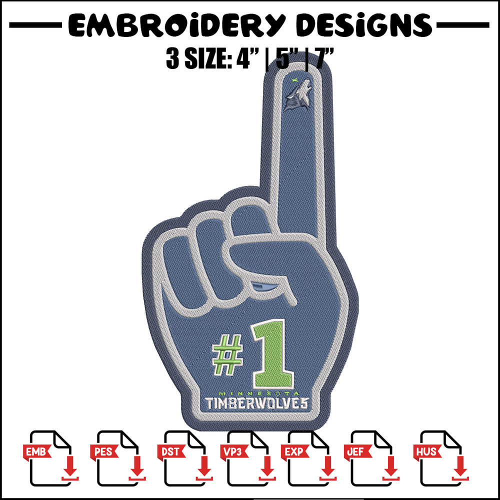 Timberwolves no 1 embroidery design, NBA embroidery, Sport embroidery, Embroidery design,Logo sport embroidery.jpg
