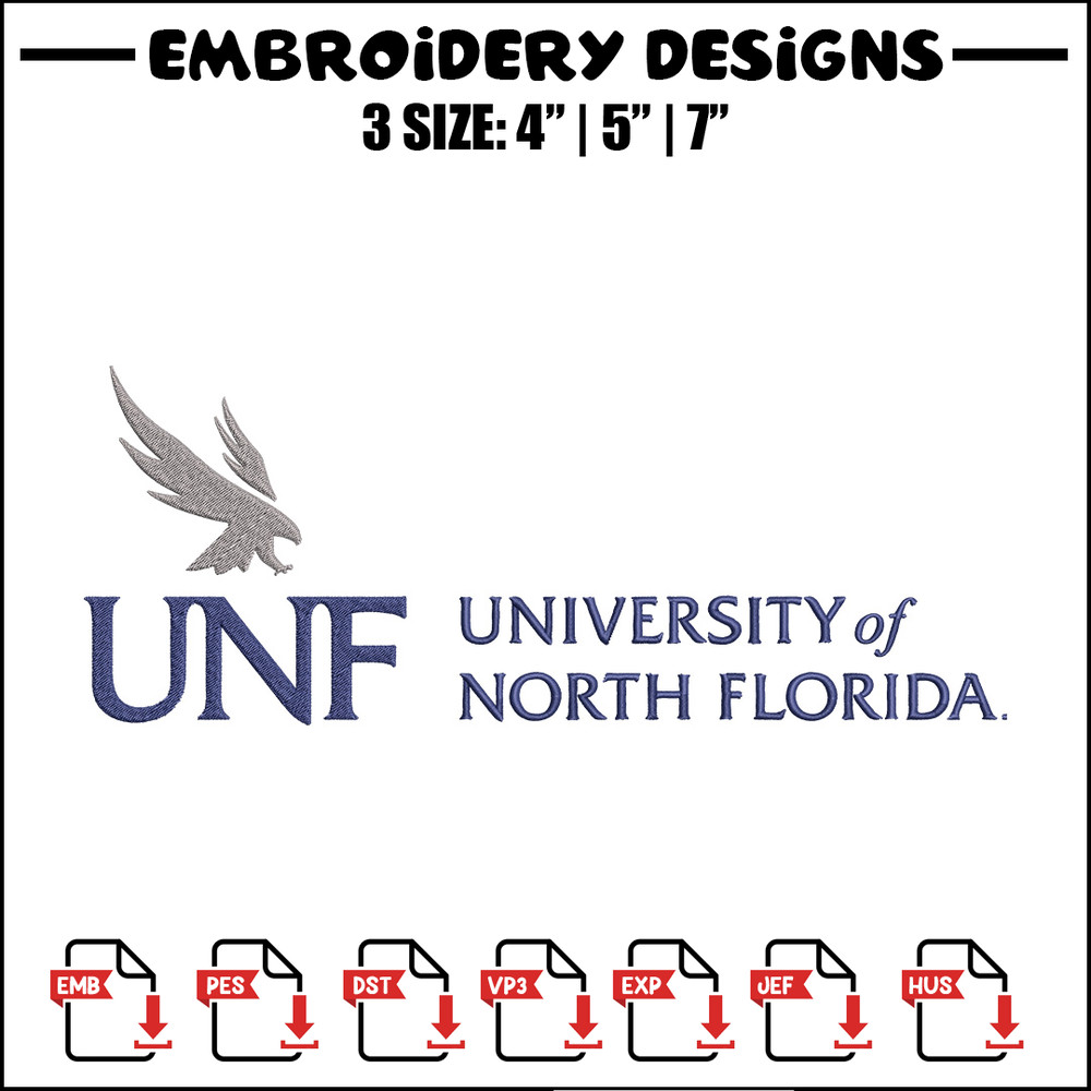 University of North Florida embroidery design, NCAA embroidery,Sport embroidery,logo sport embroidery,Embroidery design.jpg