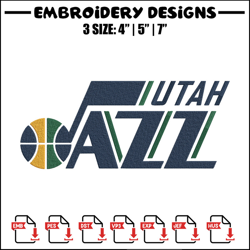Utah Jazz logo embroidery design,NBA embroidery,Sport embroidery, Embroidery design, Logo sport embroidery..jpg