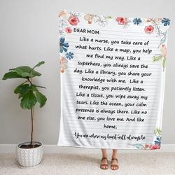 gift for mom - personalized mom blanket - dear mom blanket for mom - mothers day blanket - birthday mom gift - mom gift
