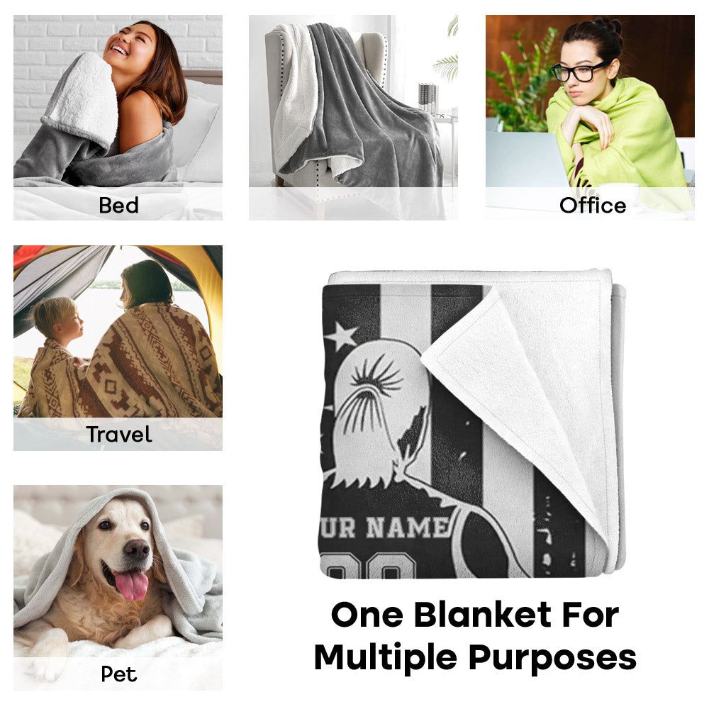 Custom Blanket Gift For Volleyball Player Personalized Gifts For Volleyball Lovers Volleyball American Flag Blanket 4