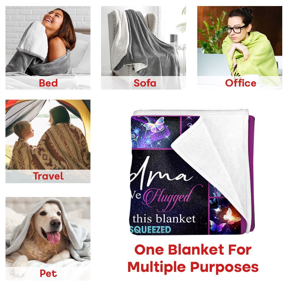 We Hugged This Blanket We Squeezed It Really Tight Purple Butterfly Custom Blanket Gift For Grandmas 4