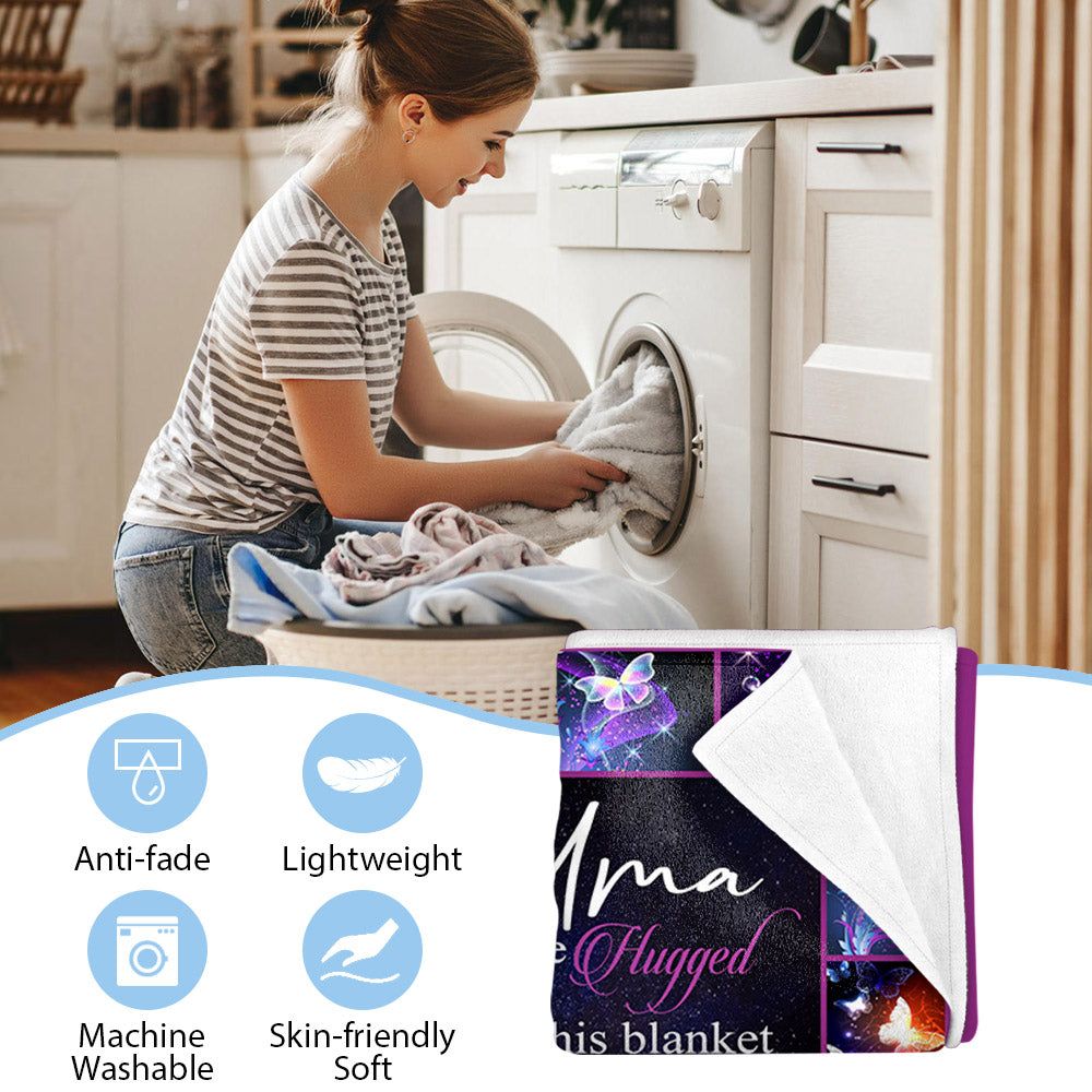 We Hugged This Blanket We Squeezed It Really Tight Purple Butterfly Custom Blanket Gift For Grandmas 6