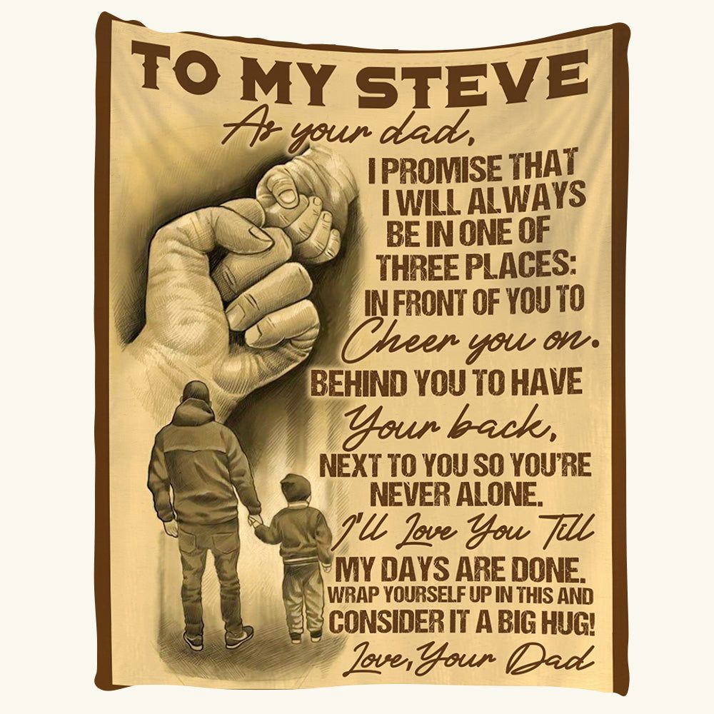To My Son I Promise That I Will Always Be In One Hand To Hand Custom Blanket Gift For Son 1