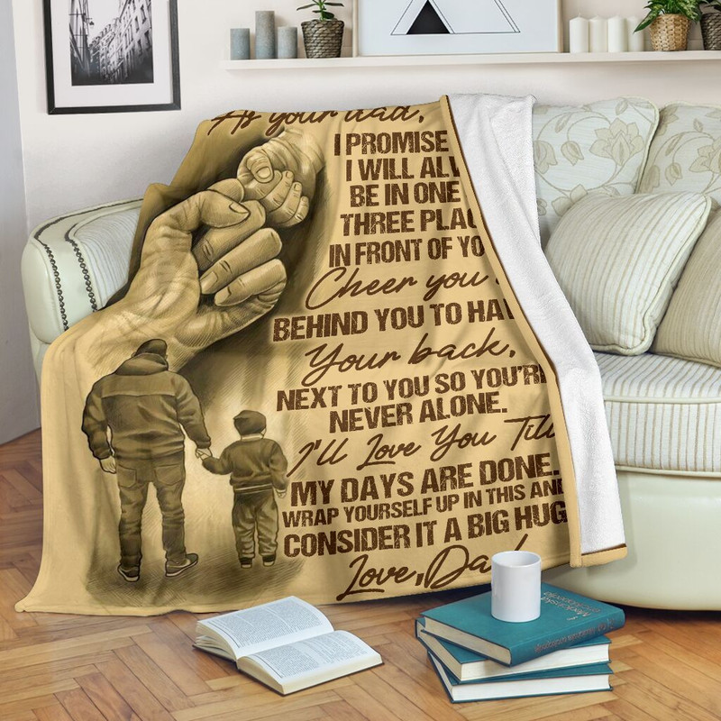 To My Son I Promise That I Will Always Be In One Hand To Hand Custom Blanket Gift For Son 2