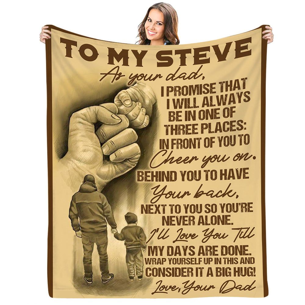 To My Son I Promise That I Will Always Be In One Hand To Hand Custom Blanket Gift For Son 3