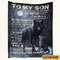 To My Son Never Feel That You Are Alone Black Wolf Custom Blanket Gift For Son 0