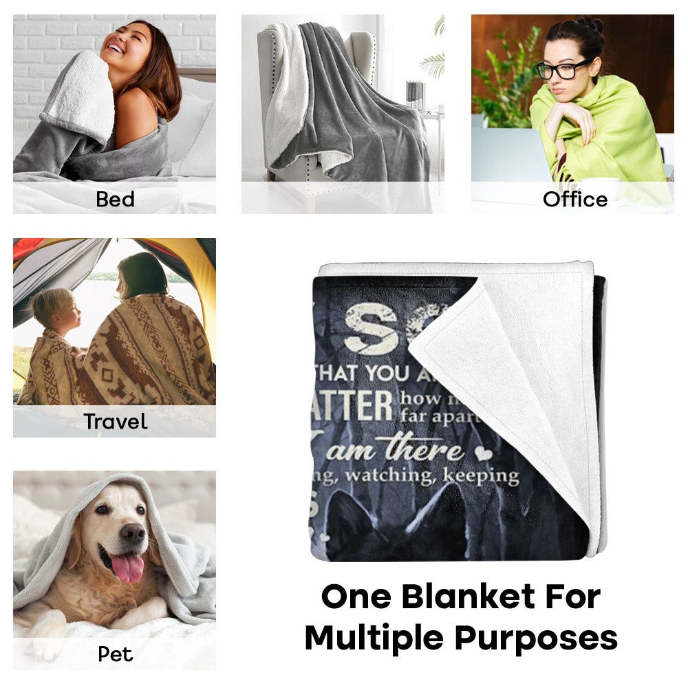 To My Son Never Feel That You Are Alone Black Wolf Custom Blanket Gift For Son 3