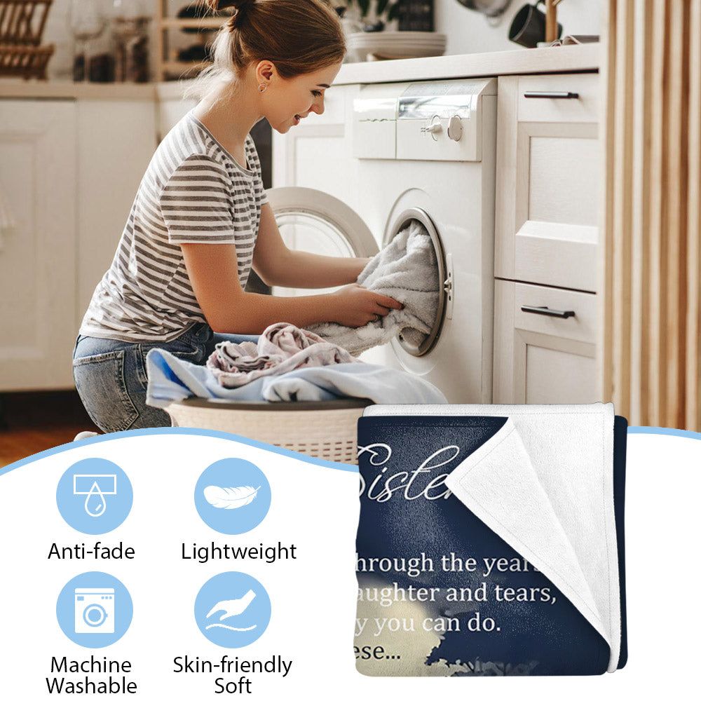 For Happy Times Shared Through The Years Hand In Hand Custom Blanket Gift For Sisters 4