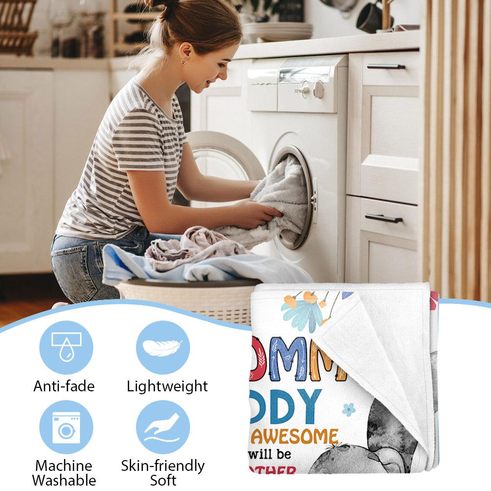 Hi Mommy Daddy Told Me That You Are Awesome Cute Elephant Custom Blanket Gift For Mom Mothers Day Gift H2511 3