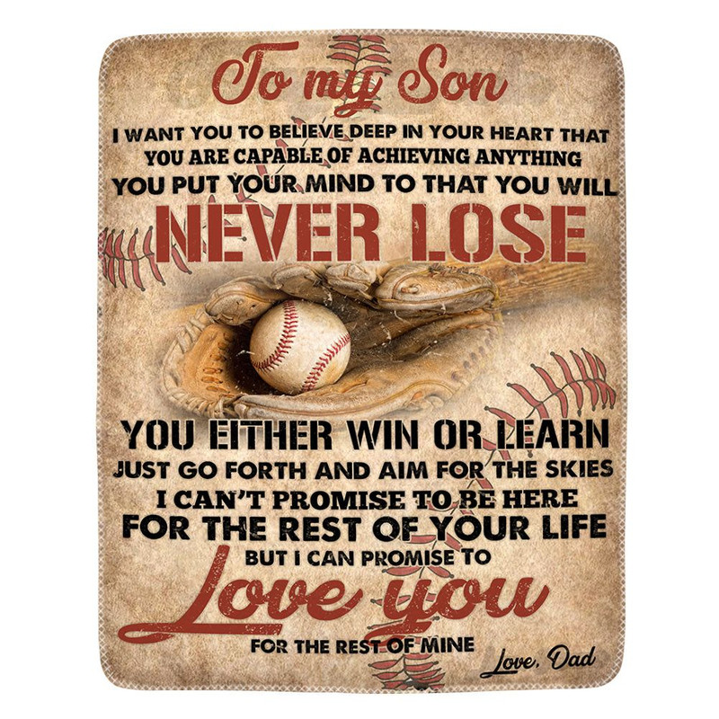 To My Son I Want You To Believe Deep In Your Heart Baseball Custom Blanket For Son 2