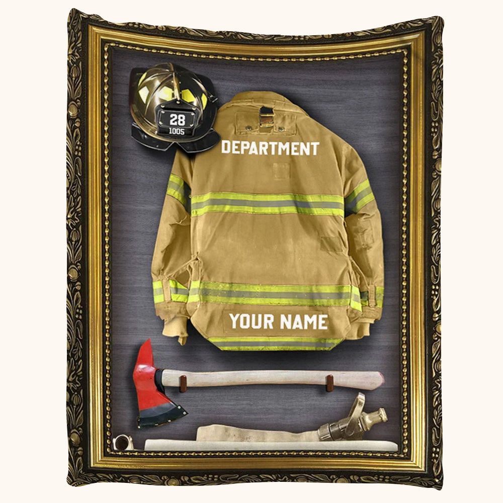 Firefighter Armor Clothes And Helmet Custom Blanket Gift For Firefighter Fireman 0