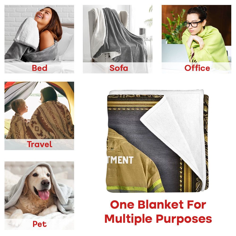 Firefighter Armor Clothes And Helmet Custom Blanket Gift For Firefighter Fireman 3