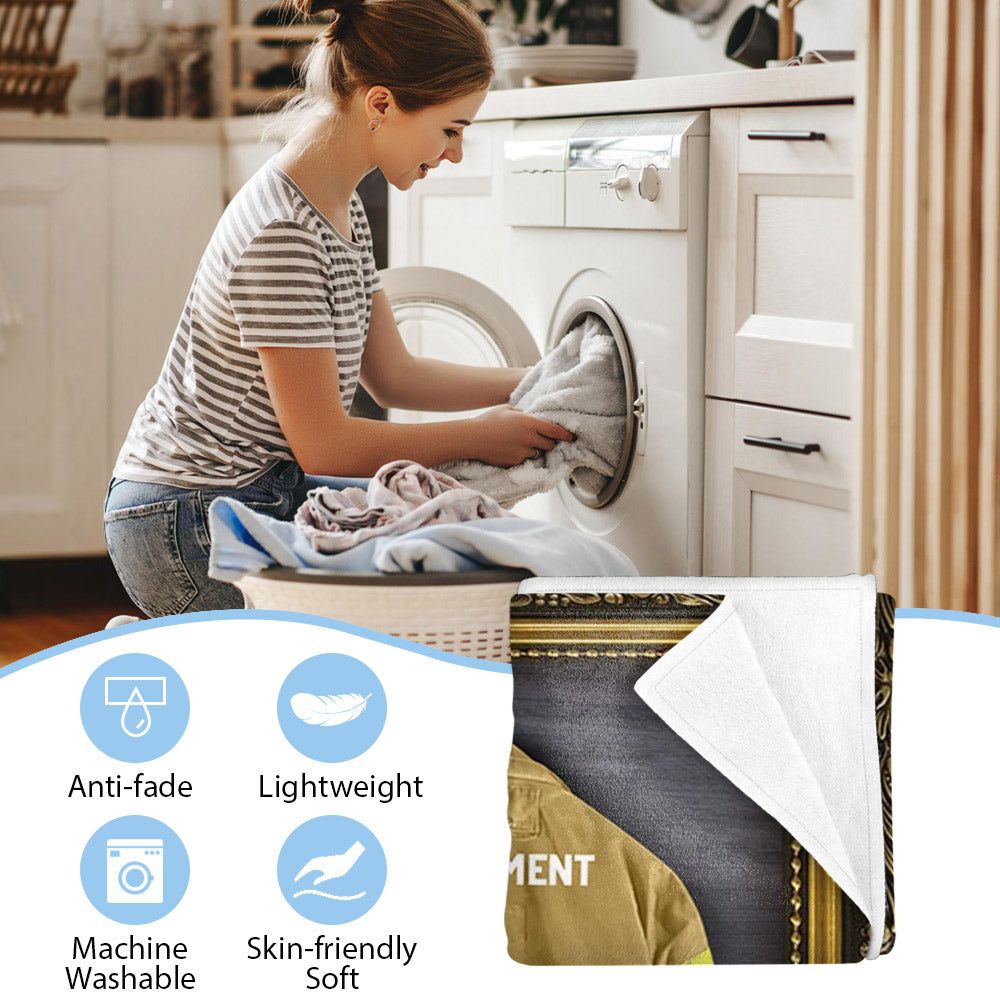 Firefighter Armor Clothes And Helmet Custom Blanket Gift For Firefighter Fireman 4