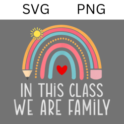 In This Class We Are Family Svg, Rainbow Vector, Cute Gift For Kindergarten Svg Diy Craft Svg File