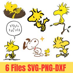 Woodstock Snoopy yellow bird fly, flying bird svg, Peanuts png, Snoopy svg, bird dxf, Birthday svg, Printable, cricut