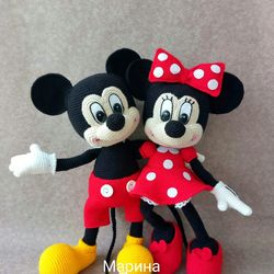 Digital Download - PDF. 2 Crochet patterns Mickey and Minnie mouse. DIY amigurumi toy tutorial.