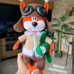 Digital Download - PDF. Crochet Pattern Squirrel Pilot. DIY amigurumi toy tutorial.