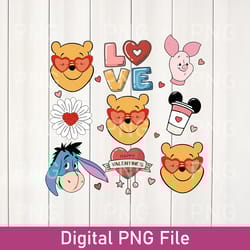 retro happy valentines day png, winnie the pooh valentine png, valentine png, funny valentine png, gift for valentine's