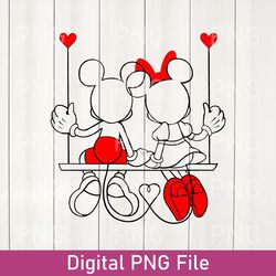 retro mickey and minnie love swing png, disneyworld valentines travel png, valentines day disney matching png, xoxo png