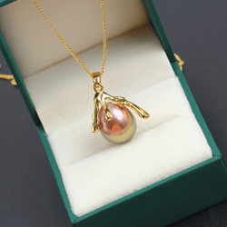 gold color retention personalized dancing finger pearls unique necklace pendant empty diy matching