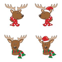 christmas reindeer cuttable design png dxf svg & eps file for silhouette cameo, logo christmas svg, instant download