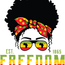 freedom est 1865 svg, juneteenth svg, black girl svg, african american svg, black history svg, digital download