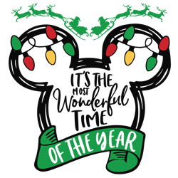 it's the most wonderful time of the year svg, mickey christmas svg, disney christmas svg, instant download