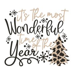 it's the most wonderful time of the year svg, leopard svg, leopard christmas tree svg, christmas svg, instant download