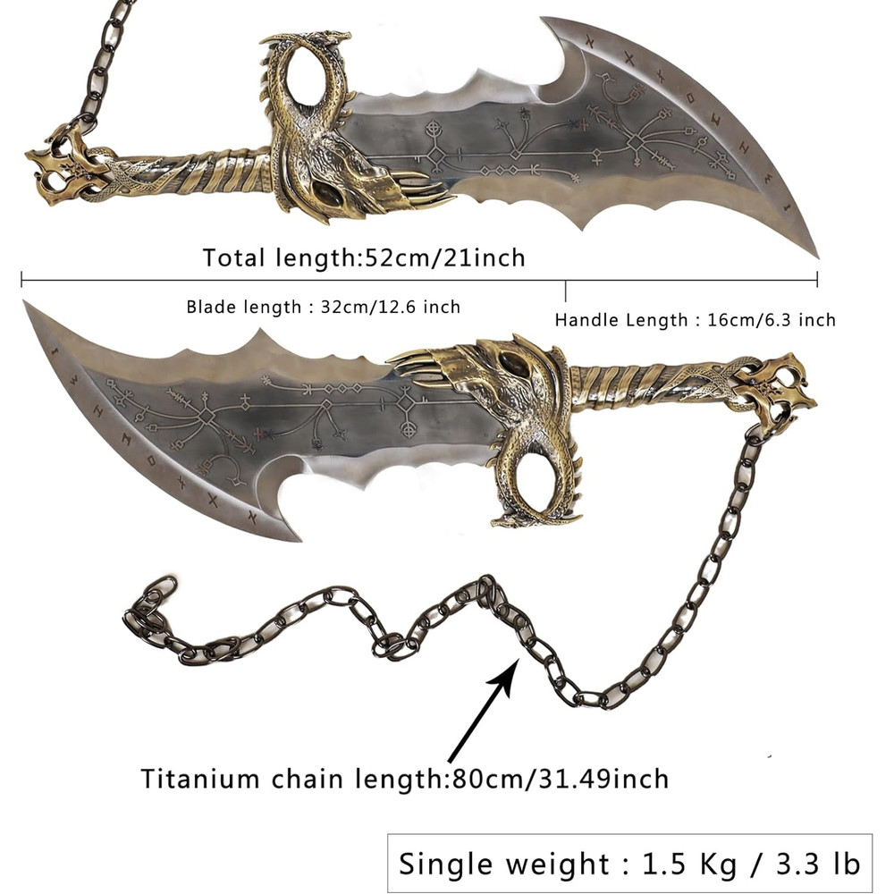 God Of WarKratos Blades Of Chaos Real Full Metal21inch Stainless Steel11 Replica From The Game Weapon Prop 4
