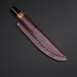 precision-crafted tactical high-grade damascus steel blade , fixed blade bushcraft knife with walnut wood handle