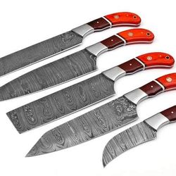 north american knives premium quality damascus steak knife set – 5 pieces of precision craftsmanship