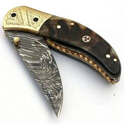 north american knives shiny crafts damascus pocket knife – handcrafted folding blade for everyday carry & outdoor use