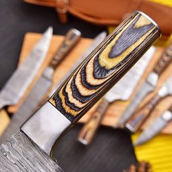 north american knives 8-piece damascus steel knife set – handcrafted premium kitchen & outdoor blades with sheaths