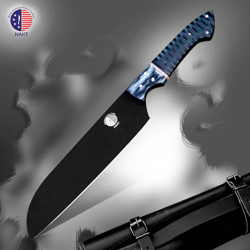 North American Knives 7Piece Black Coated Set With Micarta  G10 Handles  Full Black Finish 2