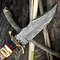 North American Knives 12Inch Handmade Damascus Hunting Knife With Engraved Bone HandleNAKTD17 3
