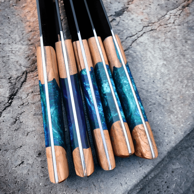 North American Knives Premium Stabilized Wood Resin Composite Chef Knife Set Artisan DesignNAKTD3 5